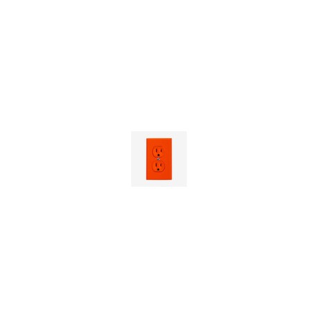 Kit De 20 Contactos Duplex Aterrizado Con Tierra Aislada Naranja 60 Hz 125 V~ 15 A Y 20 Placas Duplex De Nylon Naranja Con-X 60